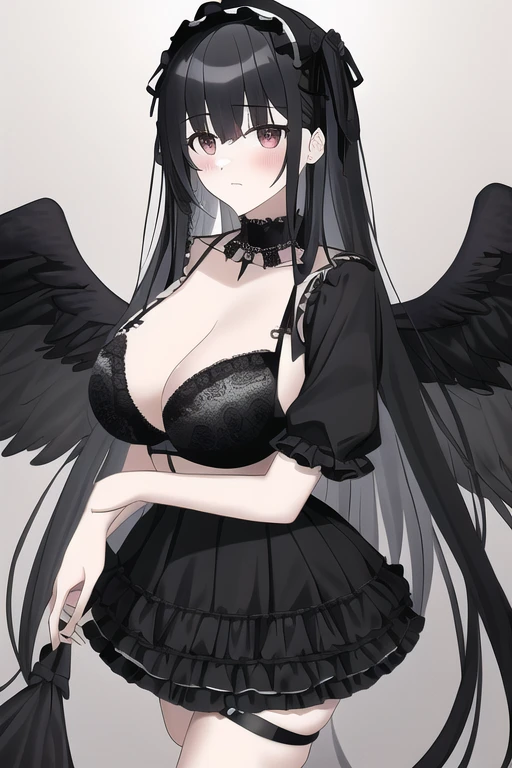 [NovelAI] Fallen angel Gothic Lolita Bra Masterpiece [Illustration]